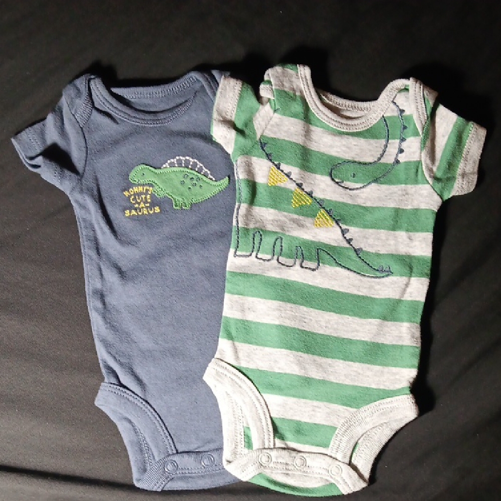 Dinosaur Print Kids One Pieces - Blue and Green
